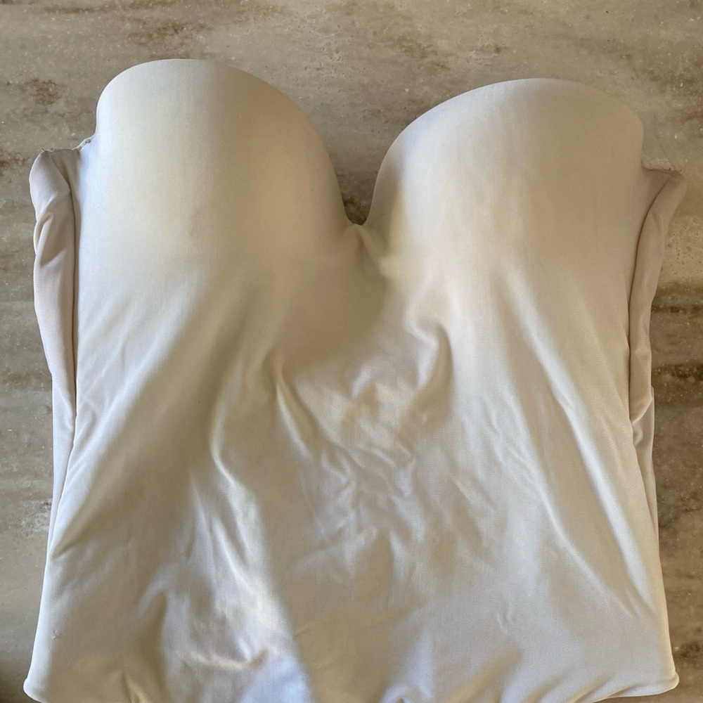 Long, slimming, David’s Bridal bra. Size 38D